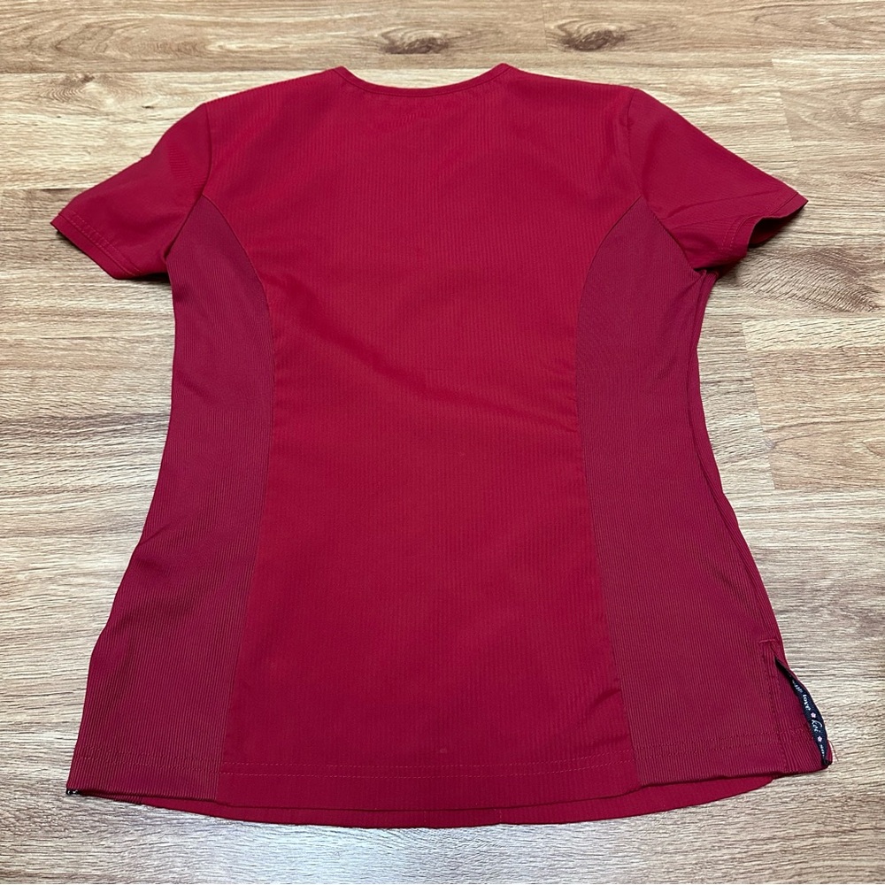 Koi Lite - Women’s Red Wrap-Front Slim Fit Scrub Top - Size S - Picture 4 of 6